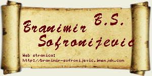 Branimir Sofronijević vizit kartica